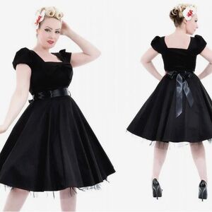 Black rockabilly dress sz 22